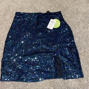 Blue sparkly skirt